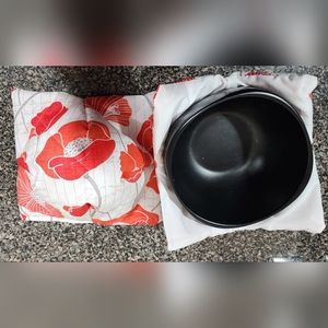 red flowers themed bowl cozy